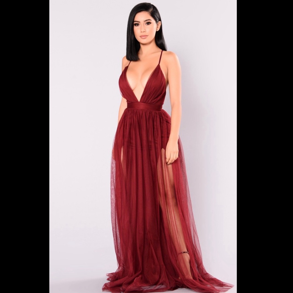 Wine Colored Maxi Dress